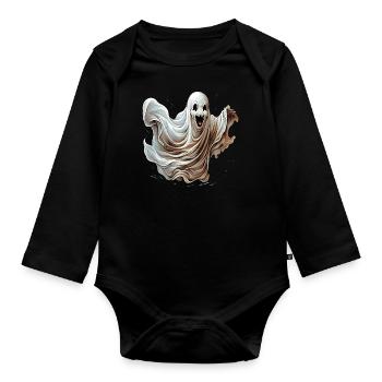 Of ghostly form - Organic Longsleeve Baby Bodysuit - black - Front