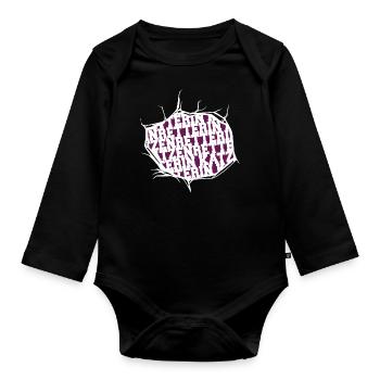 Veggie Vegetable Tracking Animals Gift Cow Quote Animal - Organic Longsleeve Baby Bodysuit - black - Front