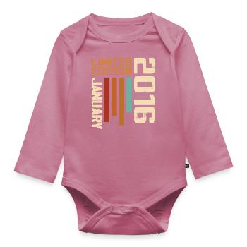 January 2016 - 2016 January Birthday Gift - Organic Longsleeve Baby Bodysuit - mauve - Front