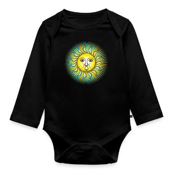 Winter Solstice 04 - Organic Longsleeve Baby Bodysuit - black - Front