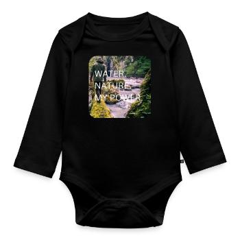 Water Nature My Power - Baby Bio-Langarm-Body - Schwarz - Vorne