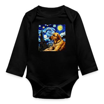 Berger allemand Chien drôle Œuvre d'art populaire - Body Bébé bio manches longues - noir - Devant