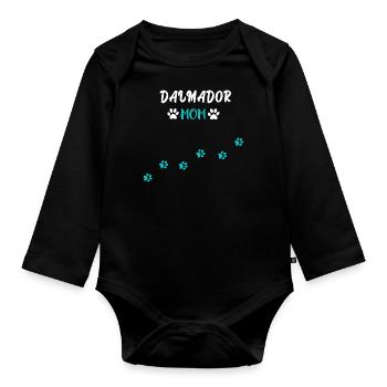 Dalmador Mom I Dalmatiner Labrador Mix - Baby Bio-Langarm-Body - Schwarz - Vorne