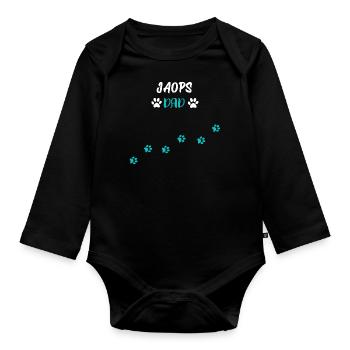 Jaops Dad I Jack Russel Mops Mix - Baby Bio-Langarm-Body - Schwarz - Vorne