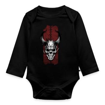Poigne du démon : Crâne sinistre - Body Bébé bio manches longues - noir - Devant