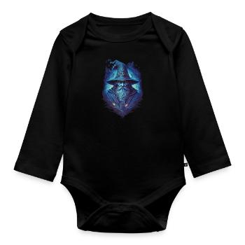 sorcier - Body Bébé bio manches longues - noir - Devant
