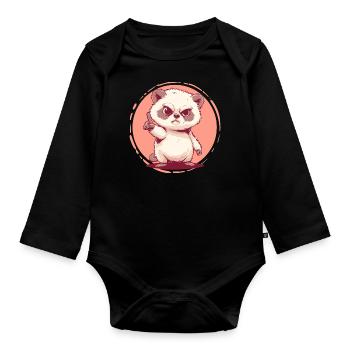 Grumpy Sweet : l’adorable rebelle - Body Bébé bio manches longues - noir - Devant