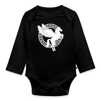 Mythology Greek Horse God - Body Bébé bio manches longues - noir - Devant
