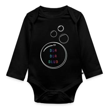 Bla bla blub - Body Bébé bio manches longues - noir - Devant