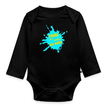 Farbige Courage: Andersartigkeit wagen 2 - Baby Bio-Langarm-Body - Schwarz - Vorne