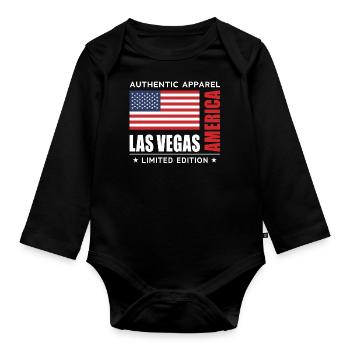 Las Vegas - Body Bébé bio manches longues - noir - Devant