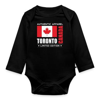 Toronto - Organic Longsleeve Baby Bodysuit - black - Front
