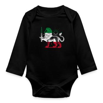 Shir o Khorshid - Persian Design (Iran) - Organic Longsleeve Baby Bodysuit - black - Front
