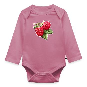 Himbeere Doppelfrucht - Baby Bio-Langarm-Body - Mauve - Vorne
