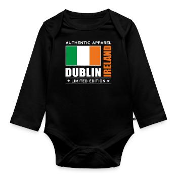 Dublin - Body Bébé bio manches longues - noir - Devant