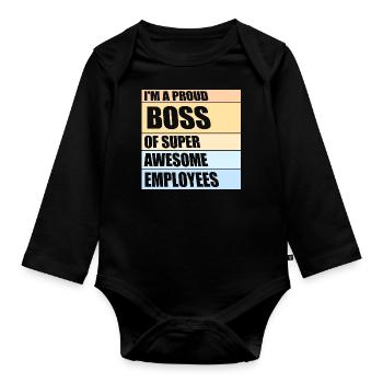 I'm A Proud Chef Of Super Awesome Employees Job - Organic Longsleeve Baby Bodysuit - black - Front