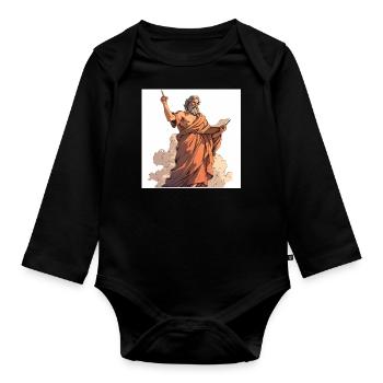 Aristotle Greek Philosopher - Organic Longsleeve Baby Bodysuit - black - Front