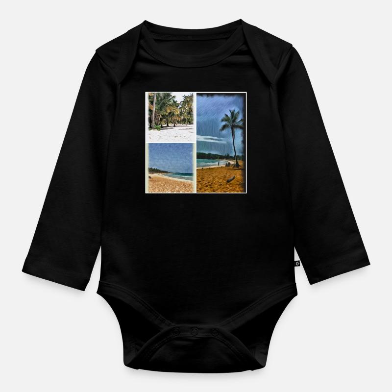 Punta Cana - Organic Longsleeve Baby Bodysuit - black