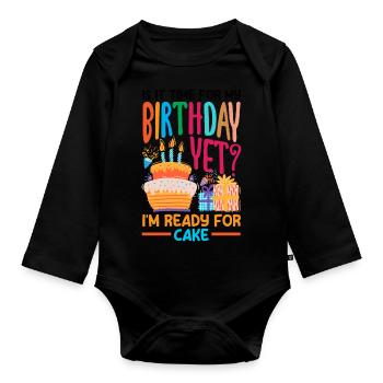 Prêt pour la célébration du gâteau - Body Bébé bio manches longues - noir - Devant
