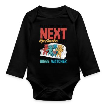 Next Episode Marathon Watcher's - Baby Bio-Langarm-Body - Schwarz - Vorne
