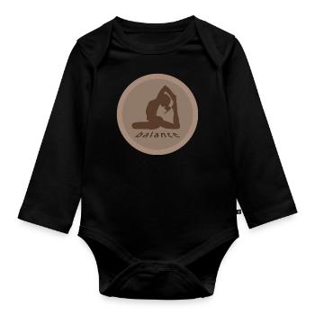 Yoga, Balance - Baby Bio-Langarm-Body - Schwarz - Vorne