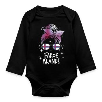Färöer Inseln - Baby Bio-Langarm-Body - Schwarz - Vorne