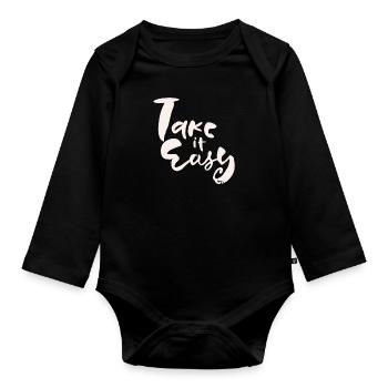 Calme-toi - Body Bébé bio manches longues - noir - Devant
