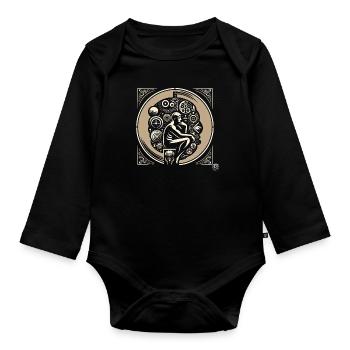 Mind's Odyssey - Organic Longsleeve Baby Bodysuit - black - Front