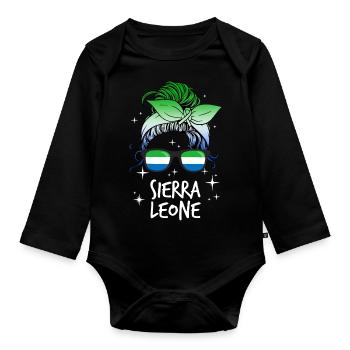 Sierra Leone - Body Bébé bio manches longues - noir - Devant