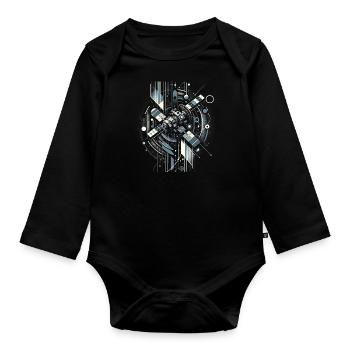 Orbital Satellite Surveillance - Organic Longsleeve Baby Bodysuit - black - Front