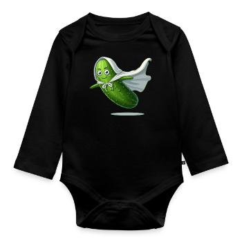 Fliegende Gurke - Baby Bio-Langarm-Body - Schwarz - Vorne