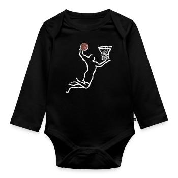 Basket ball player - Organic Longsleeve Baby Bodysuit - black - Front