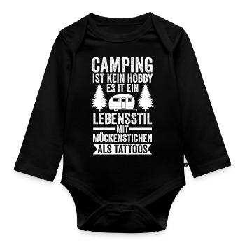 Camping-car Camping-car Camping Camping - Body Bébé bio manches longues - noir - Devant