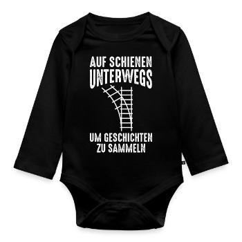 Model Railroad Model Train Train Railroad Railroad Railroad Railroad Model Train Model Train Model T - Organic Longsleeve Baby Bodysuit - black - Front