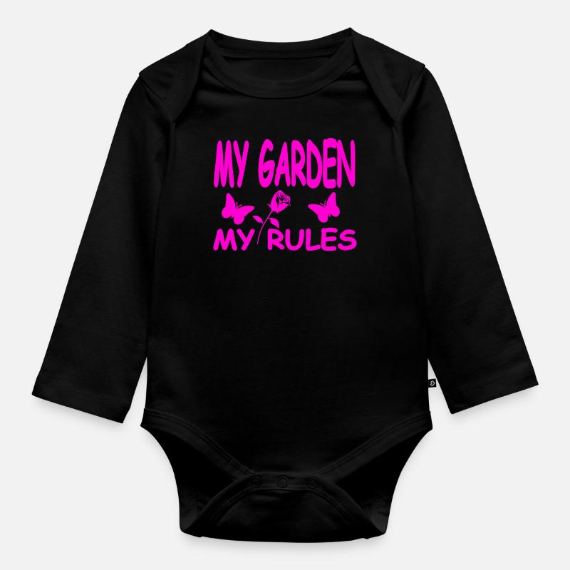 Garten - Baby Bio-Langarm-Body - Schwarz