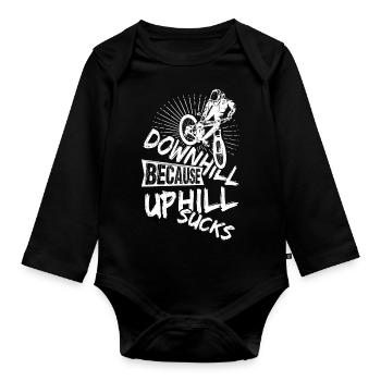 MTB Fahrrad Fans Rad Biker BMX Fahradfahrer Berg L - Baby Bio-Langarm-Body - Schwarz - Vorne
