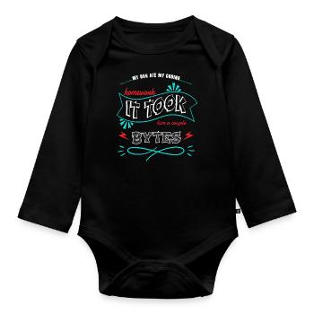 Blagues Déclaration Le geek préféré de papa pour la fête des pères - Body Bébé bio manches longues - noir - Devant