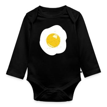 Oeuf au plat Costume Nourriture Oeufs Cuire Carnaval - Body Bébé bio manches longues - noir - Devant