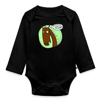 Je ne vais pas dans les bars - Body Bébé bio manches longues - noir - Devant