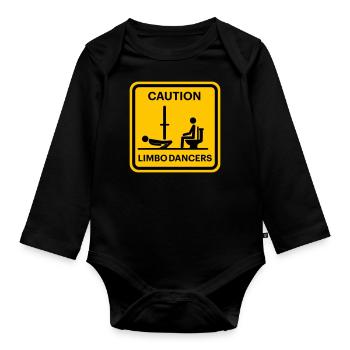 Caution! Limbo Dancers - Organic Longsleeve Baby Bodysuit - black - Front