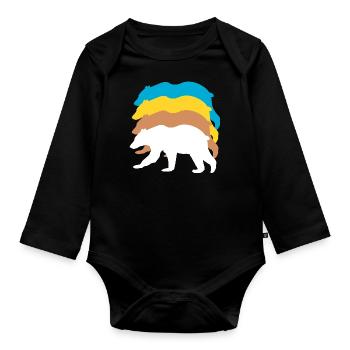 Polar bears - Organic Longsleeve Baby Bodysuit - black - Front