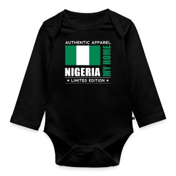 Nigéria - Body Bébé bio manches longues - noir - Devant