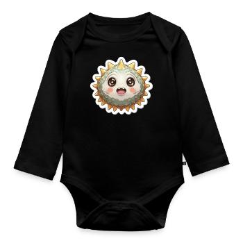 Pufferfish Lover - Organic Longsleeve Baby Bodysuit - black - Front