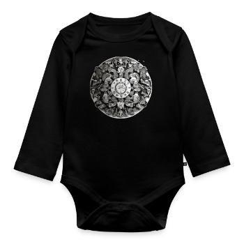 Mandala - Organic Longsleeve Baby Bodysuit - black - Front