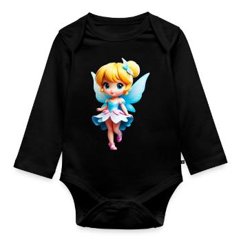 Little Fairy 1 - Organic Longsleeve Baby Bodysuit - black - Front