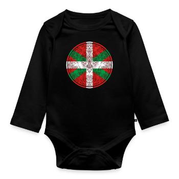 Basken Baskenland Spanien Herkunft Basco - Baby Bio-Langarm-Body - Schwarz - Vorne