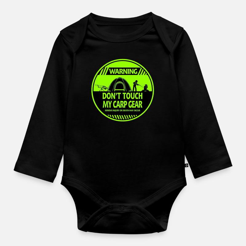 Karpfen-Warnung - Baby Bio-Langarm-Body - Schwarz