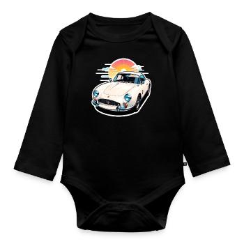 Oldtimer Sonnenuntergang - Baby Bio-Langarm-Body - Schwarz - Vorne