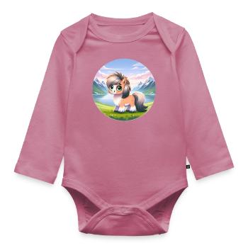 Fjordpferd - Baby Bio-Langarm-Body - Mauve - Vorne