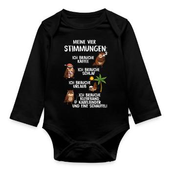 Mes quatre humeurs - Body Bébé bio manches longues - noir - Devant